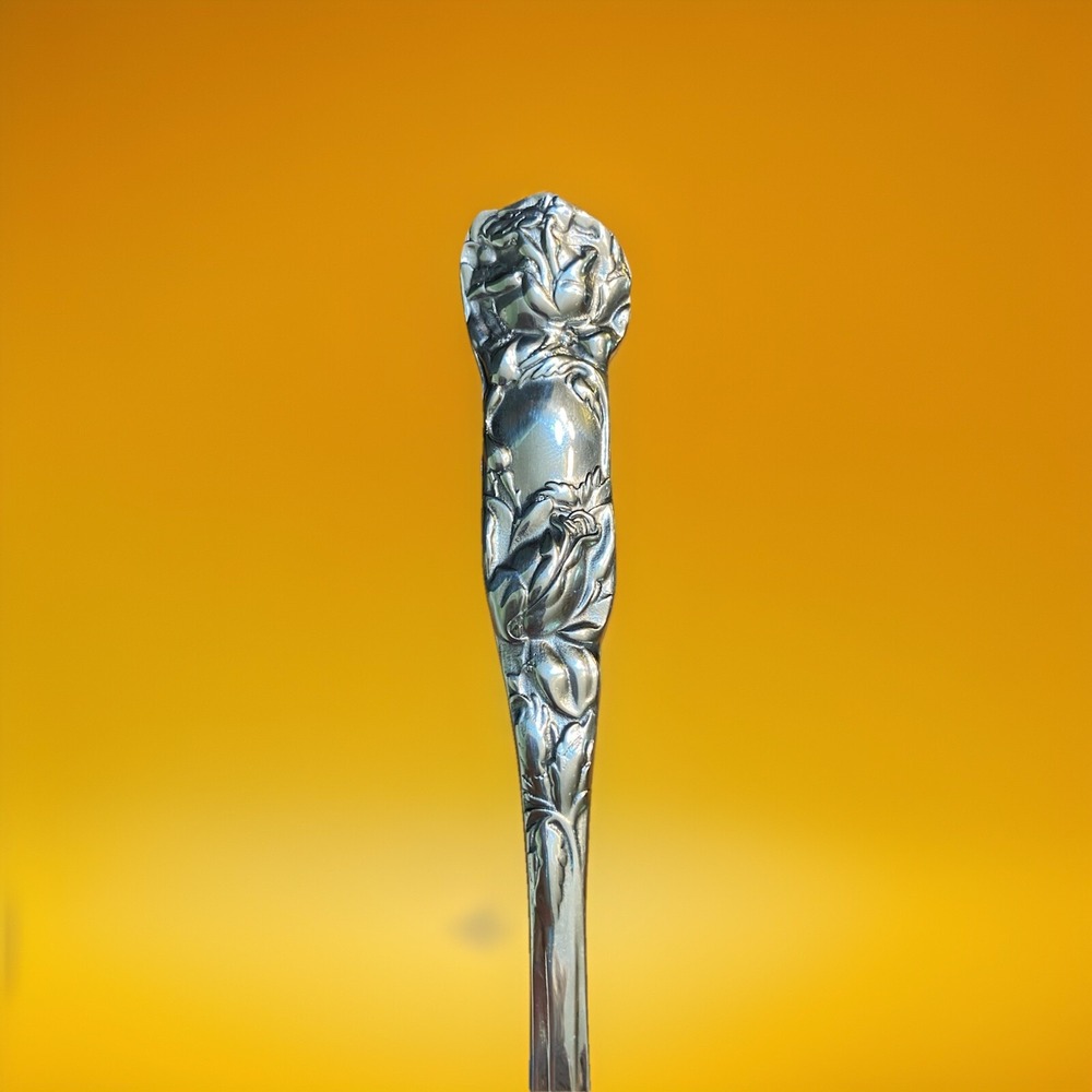 Bridal Rose Pierced Serving Spoon Towle Silver Silverplated Plated Slotted - Picture 5 of 6